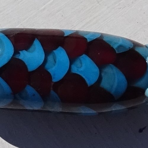 Jolie perle conique, verre de murano, lampwork, verre filé,  perl.3958