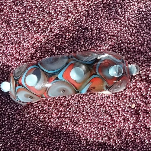Grande perle en verrefilé, verre de murano, perl.3106