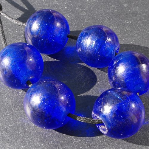 Set de 5  grandes perles en verre perl.1859
