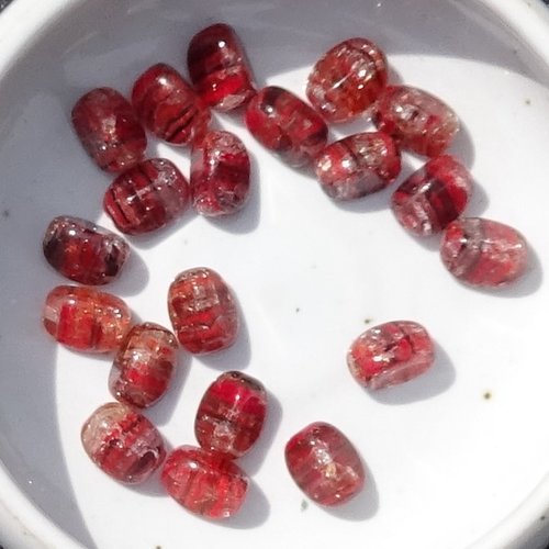 Lot de 25 perles destockées, verre, perl.4862