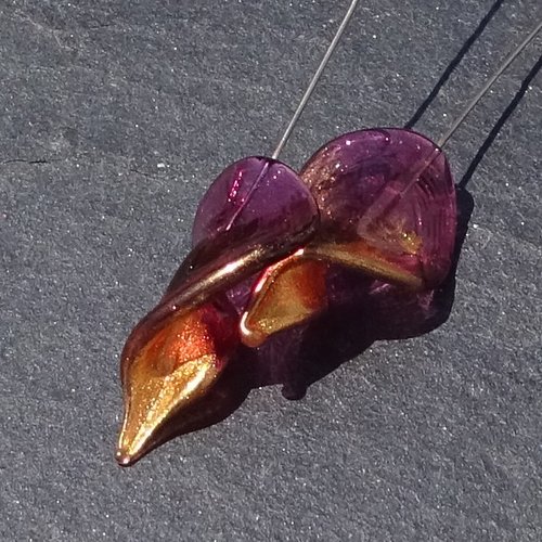 Headpins en verre filé, lampwork, verre de murano, perl.6761