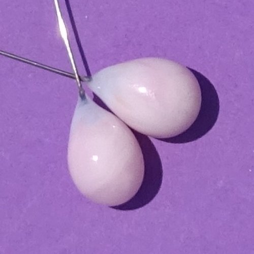 Headpins en verre filé, lampwork, verre de murano, perl.6767