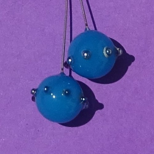 Headpins en verre filé, lampwork, verre de murano, perl.6771