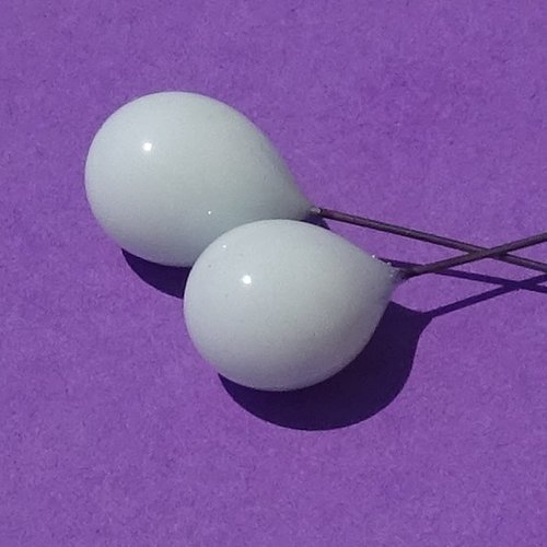 Headpins en verre filé, lampwork, verre de murano, perl.6774