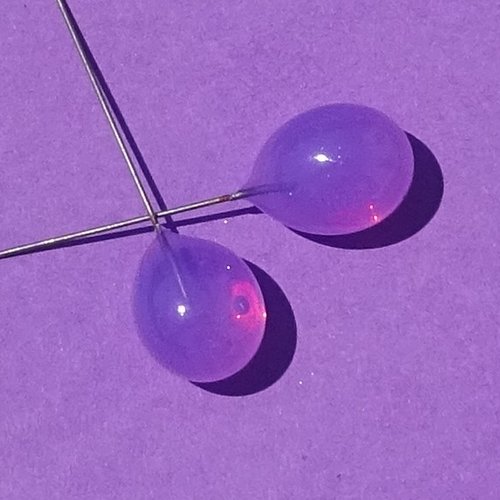 Headpins en verre filé, lampwork, verre de murano, perl.6775