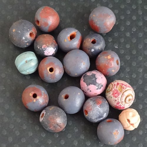 Lot de 18 perles terracotta, perl.4770