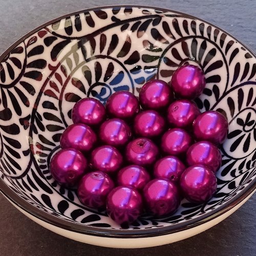 Lot de 10 perles destockées, verre, perl.2542