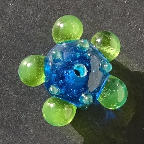 Jolie perle ronde, verre de murano, lampwork, verre filé,  perl.5207