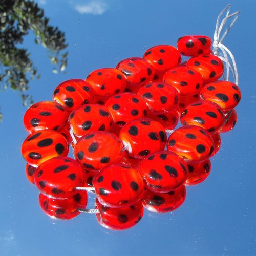 Lot de 6 perles en verre perl.2169