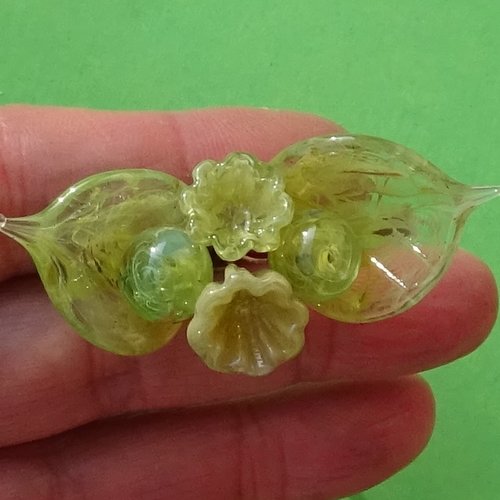 Headpins en verre filé, lampwork, verre de murano, perl.6292