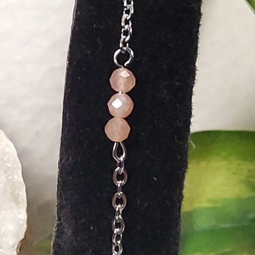 Bracelet chainette et pierres naturelles facettés