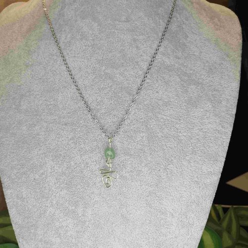 Collier mi-long et pierres en pierre de lune ou aventurines