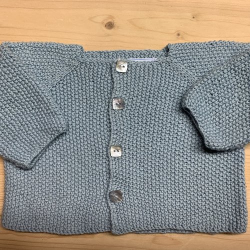 Gilet bébé laine bleue