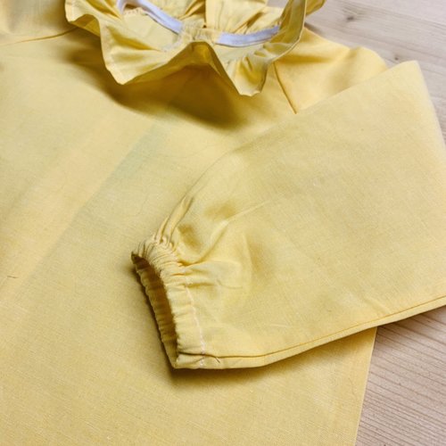 Tunique bébé en coton fin jaune poussin 