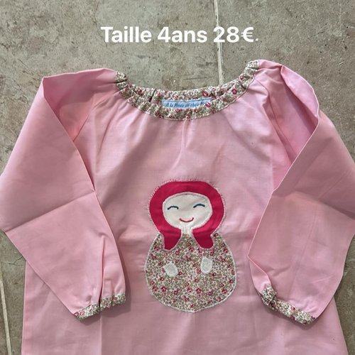 Tunique rose coton et liberty
