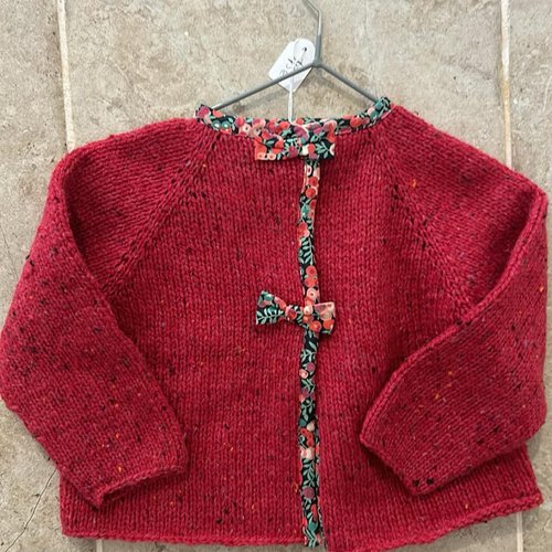 Gilet laine framboise