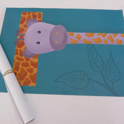 Affiche girafe pour décoration chambre d'enfant 