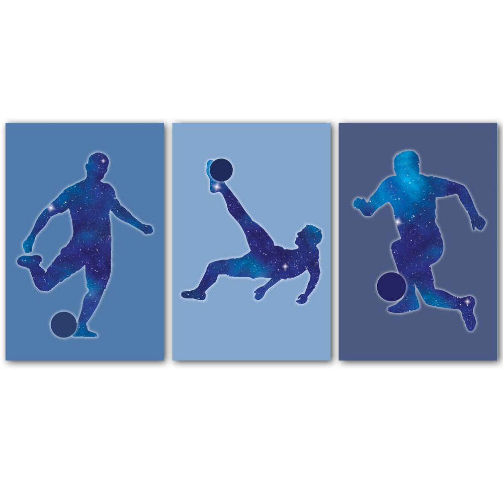 3 affiches de foot, ados, adolescent, décoration garçon, sport