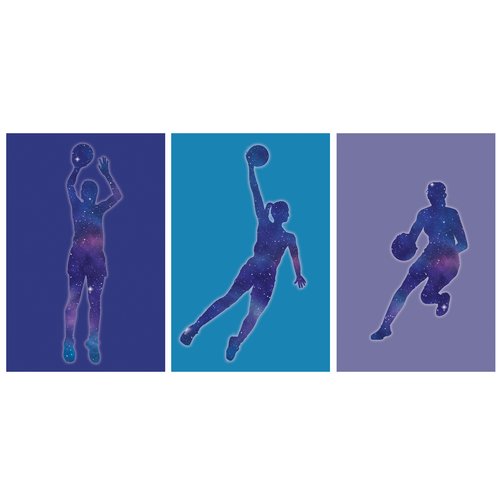 3 affiches de basketteuse, ados, adolescente, décoration, sport, cadeau
