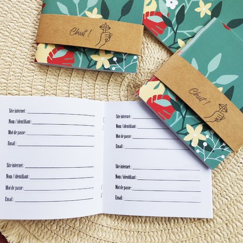 Mini carnet mémo pour mot de passe, a6, vert