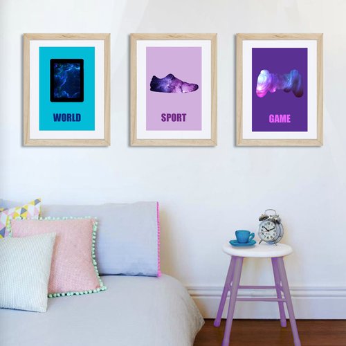 Lot de 3 affiches pour adolescente fille, style moderne et coloré, déco murale tendance et fun