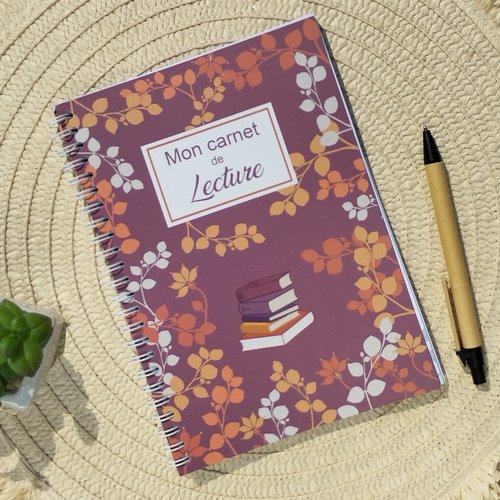 Mon carnet de lecture a5 motif floral, journal intime de vos lectures, critique et émotion, cadeau lectrice