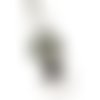 Collier pendentif cabochon *carreaux graphic noir et blanc* en bronze, sautoir pendentif, long collier cabochon, sautoir