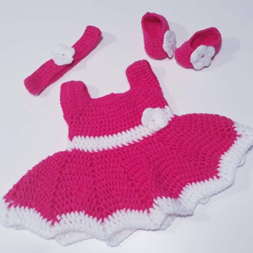 Vetement Bebe Fille Ensemble Robe Crochet Tricot Layette Laine Un Grand Marche Vetement Bebe Fille Ensemble Robe Crochet Tricot Layette Laine Un Grand Marche