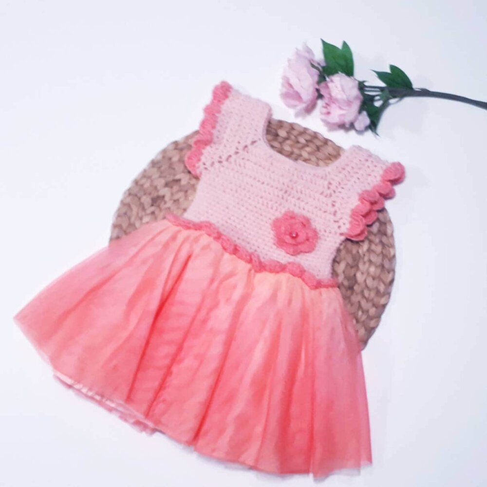 Vetement Bebe Fille Robe Tulle Princesse Robe Ceremonie Bapteme Mariage Robe Crochet Robe Corail Fille 6 9 Mois Un Grand Marche