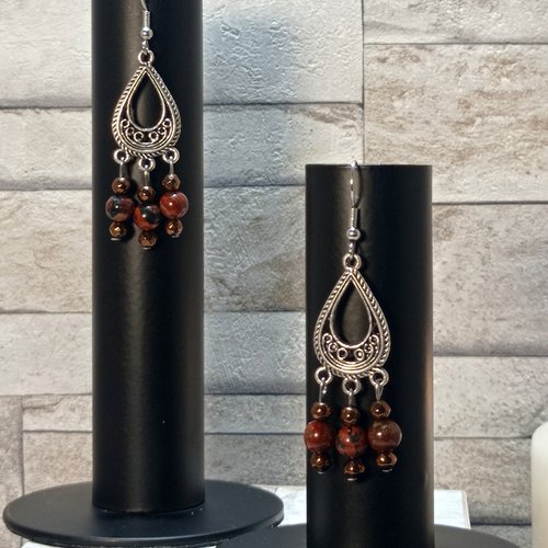 Boucles d'oreilles chandelier avec perles "carmen"