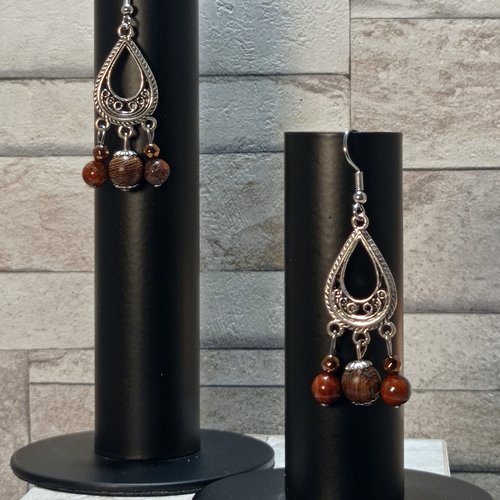Boucles d'oreilles chandelier avec perles "carmen"