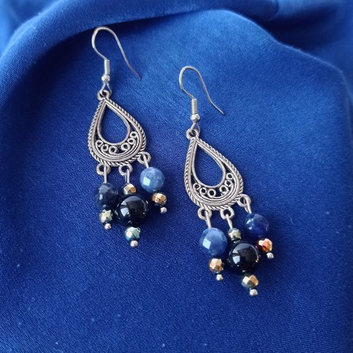 Boucles d'oreilles chandelier avec perles "ondine"