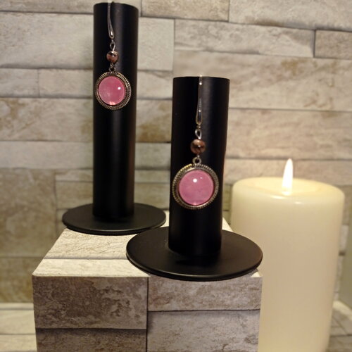 Boucles d'oreilles avec cabochons et perles "clémence"
