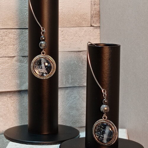 Boucles d'oreilles avec cabochons et perles "luna"