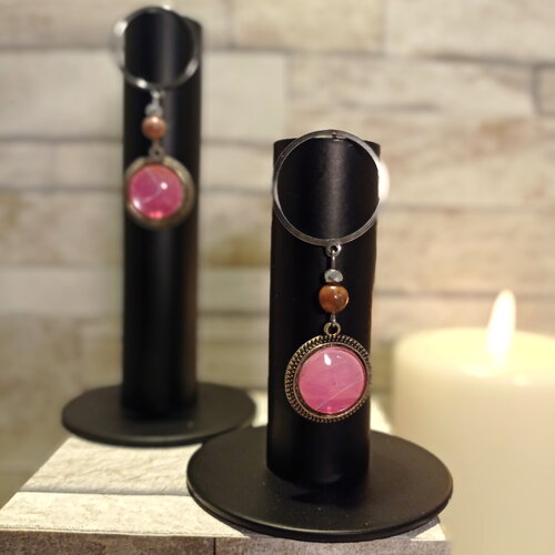 Boucles d'oreilles avec cabochons et perles "clémence"