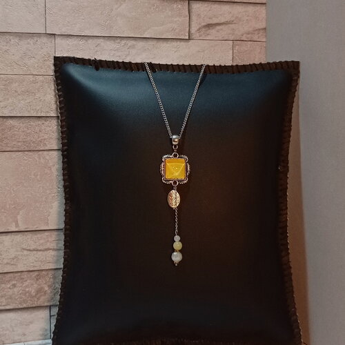 Collier cabochon et perles "gaelle"