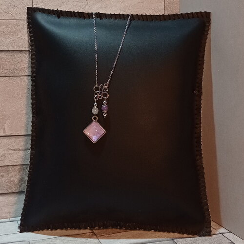 Collier cabochon et perles "iris"