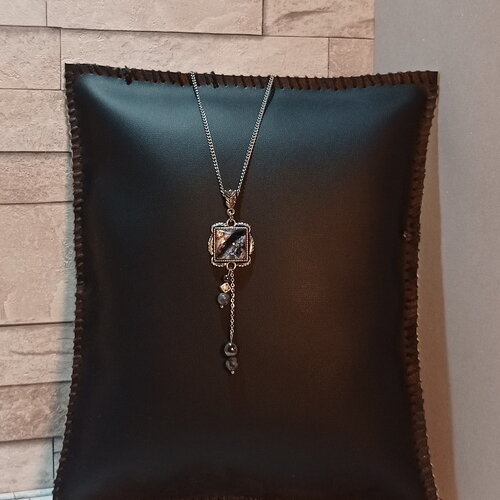 Collier cabochon et perles "luna"