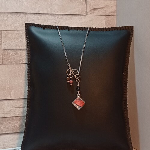 Collier cabochon et perles "luna"