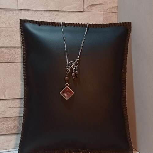 Collier cabochon et perles "olivia"