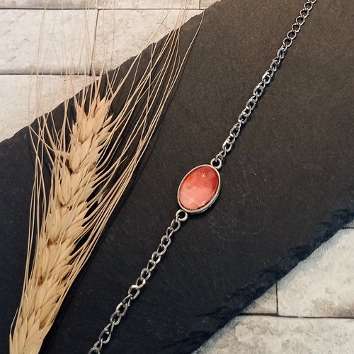 Bracelet avec chaine et cabochon "carmen"