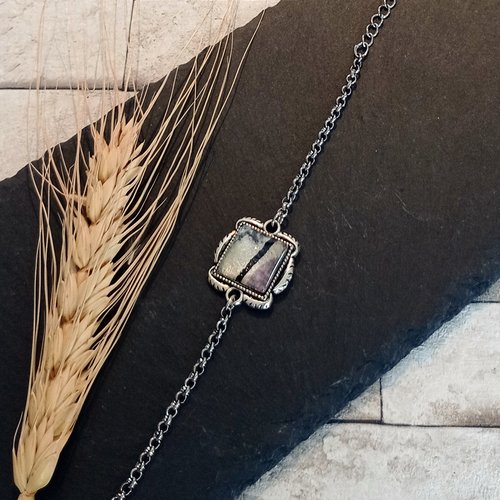 Bracelet avec chaîne et cabochon "luna"