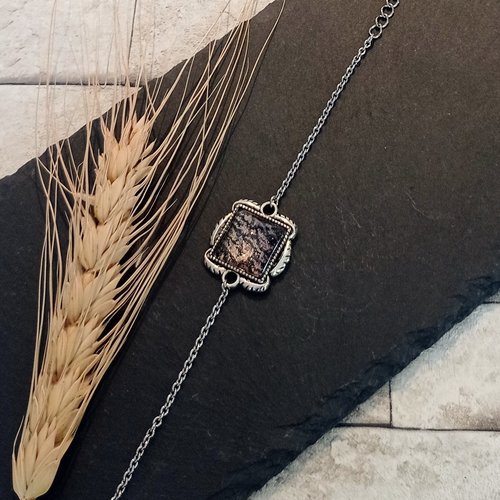 Bracelet avec chaîne et cabochon "luna"