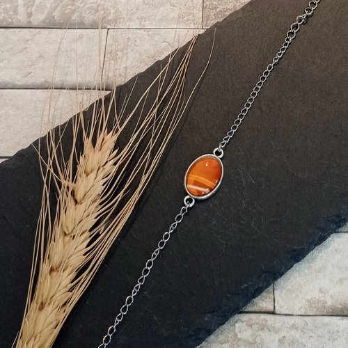 Bracelet avec chaîne et cabochon "olivia"