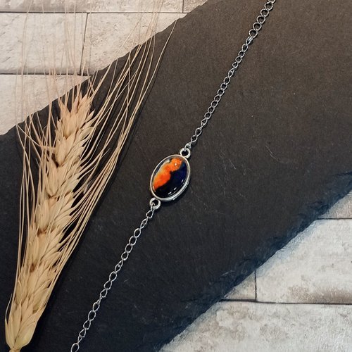 Bracelet avec chaine et cabochon "ondine"