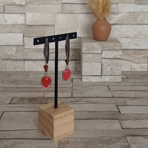 Boucles d'oreilles avec cabochons et perles "carmen"