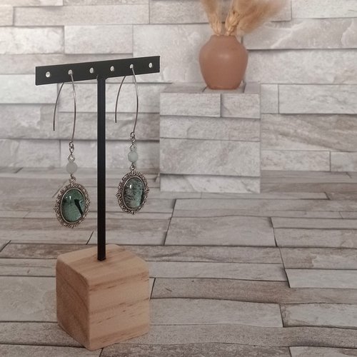 Boucles d'oreilles avec cabochons et perles "luna"