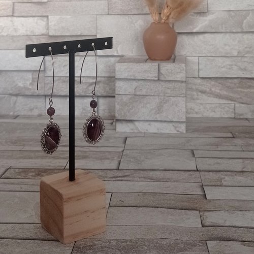 Boucles d'oreilles avec cabochons et perles "olivia"
