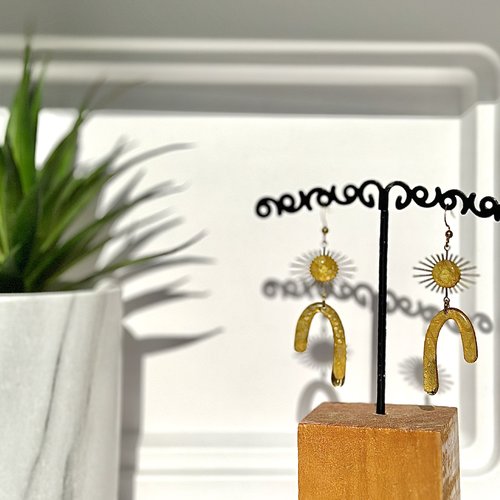 Boucles d'oreilles jaune soleil