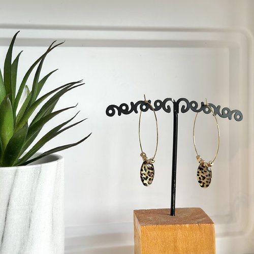 Boucles d'oreilles créoles léopard